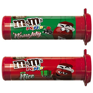All City Candy M&M Minis Christmas Milk Chocolate Naughty Nice 1.08 oz. Tube Christmas Mars Chocolate For fresh candy and great service, visit www.allcitycandy.com