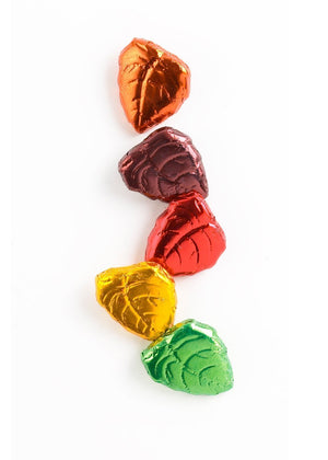 All City Candy Foiled Solid Milk Chocolate Mini Fall Leaves Bulk Bags Bulk Wrapped Madelaine Chocolate Company For fresh candy and great service, visit www.allcitycandy.com