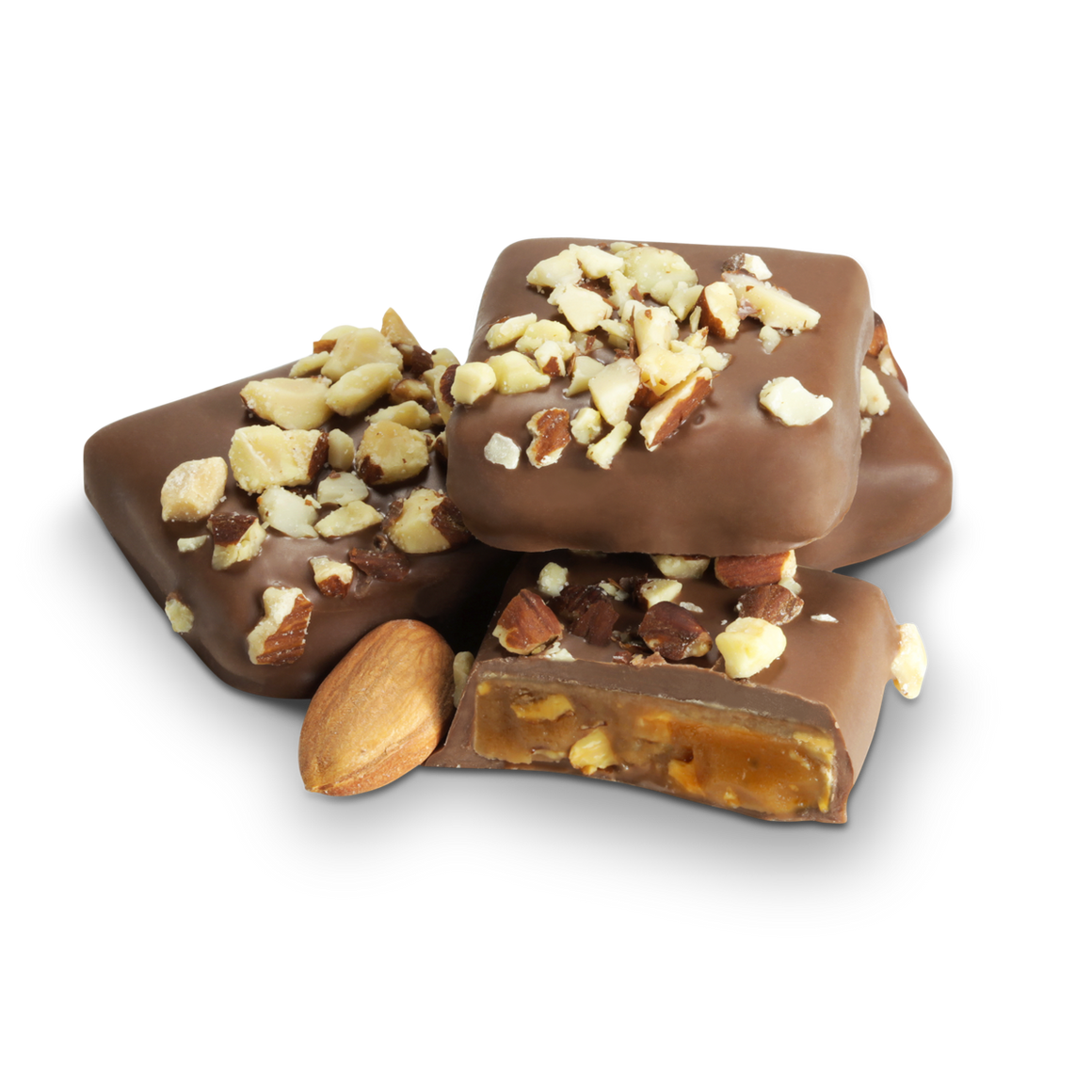 All City Candy Milk Chocolate Toffee with Almonds - 1 LB Box Chocolate Albanese Confectionery For fresh candy and great service, visit www.allcitycandy.com