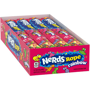 All City Candy Rainbow Nerds Rope Gummy Candy 0.92 oz. - Case of 24 Ferrara Candy Company For fresh candy and great service, visit www.allcitycandy.com