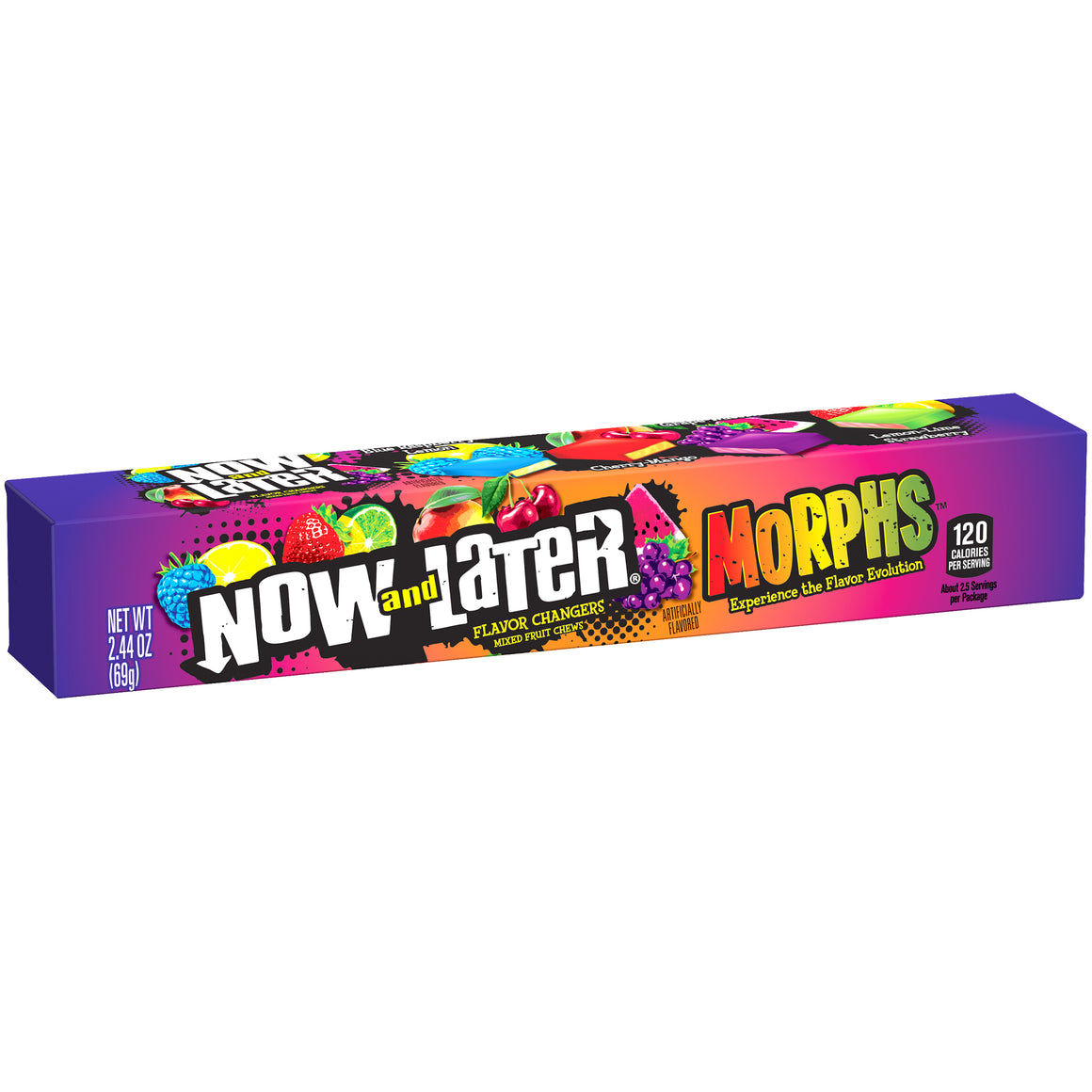 All City Candy Now and Later Morphs Flavor Changers Mixed Fruit Chews - 2.44-oz. Bar Ferrara Candy Company For fresh candy and great service, visit www.allcitycandy.com