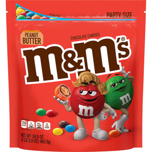 All City Candy M&M's Peanut Butter Chocolate Candies Party Size - 34-oz. Resealable Bag Chocolate Mars For fresh candy and great service, visit www.allcitycandy.com