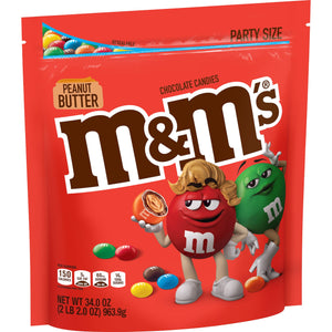 M&M's Peanut Butter Chocolate Candies Party Size - 34-oz. Resealable B ...