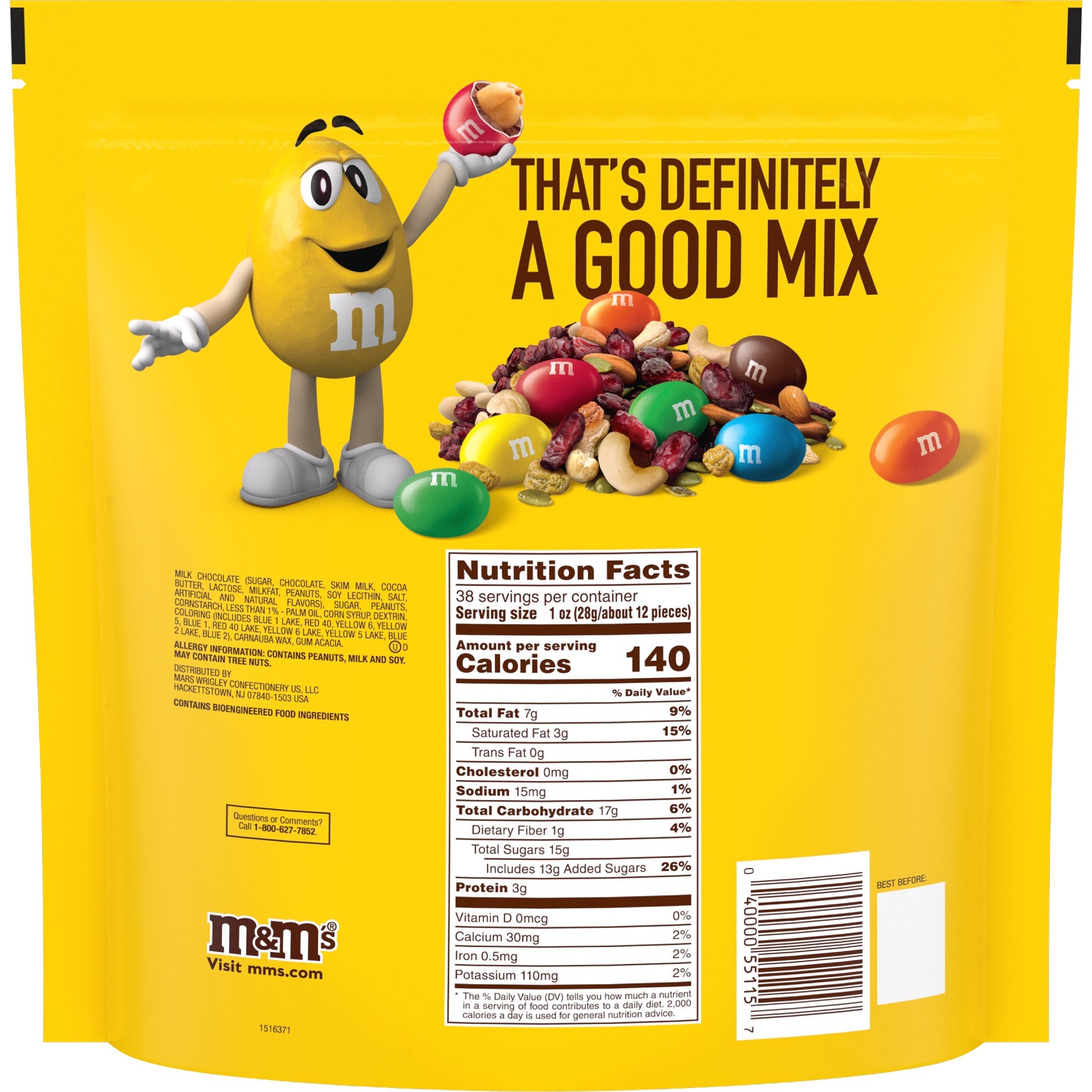 M&M's Peanut Chocolate Candies Party Size Resealable Bags - All