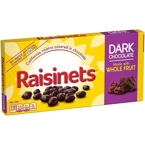 Dark Chocolate Raisinets - 3.1 oz. Theater Box Ferrara Candy Company For fresh candy and great service, visit www.allcitycandy.com