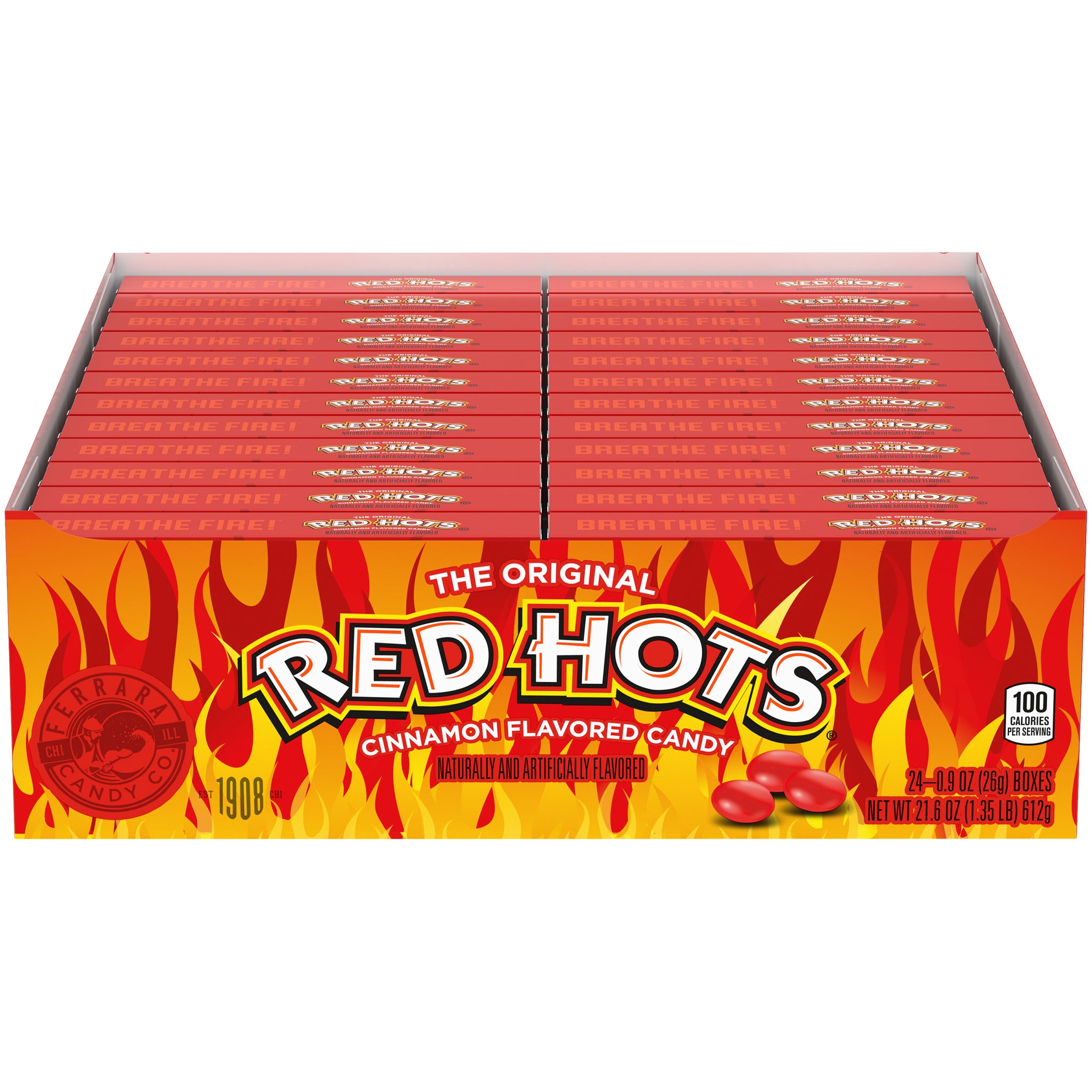 Original Red Hots Cinnamon Candy Mini Boxes - 24ct