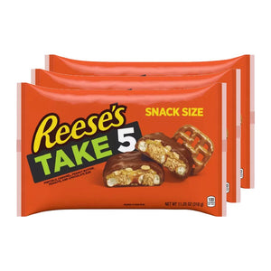 All City Candy Reese's Take 5 Snack Size Candy Bars - 11.25-oz. Bag Pack of 3 Candy Bars Hershey's For fresh candy and great service, visit www.allcitycandy.com