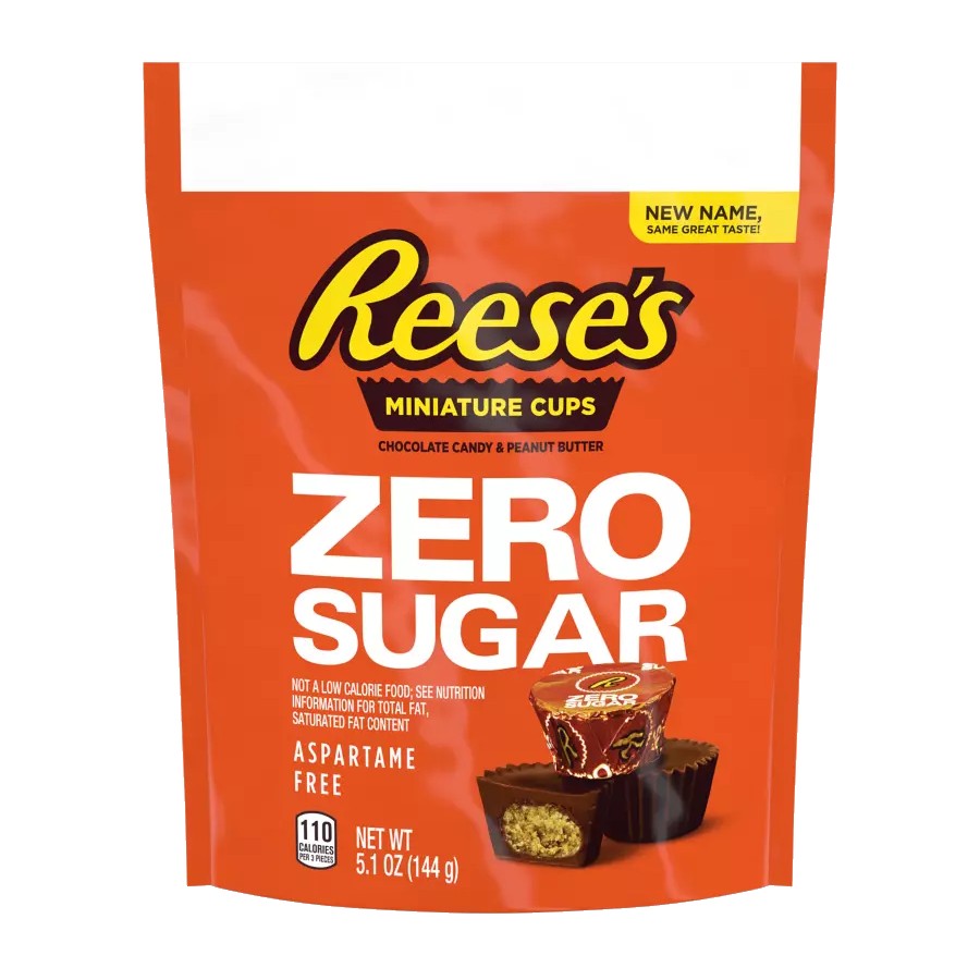 All City Candy Reese's Zero Sugar Miniature Cups 5.1 oz. Bag Chocolate Hershey's For fresh candy and great service, visit www.allcitycandy.com
