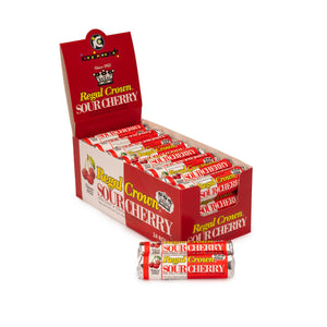 All City Candy Regal Crown Sour Cherry Hard Candy - 1.01-oz. Roll Hard Iconic Candy Case of 24 For fresh candy and great service, visit www.allcitycandy.com