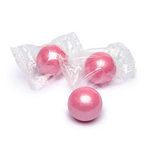 All City Candy Color It Candy Shimmer Light Pink Wrapped 3/4 inch Wrapped Gumballs 100 count Bag Gum/Bubble Gum SweetWorks For fresh candy and great service, visit www.allcitycandy.com