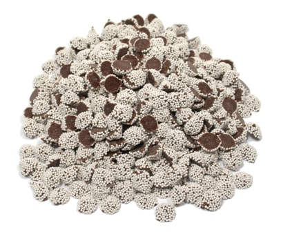 All City Candy Semi-Sweet Chocolate Small White Nonpareil Bulk 3 lb. Bag Kargher Chocolates For fresh candy and great service, visit www.allcitycandy.com