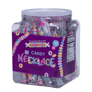 All City Candy Smarties Candy Necklaces 12" Novelty Smarties Candy Company Tub of 36 For fresh candy and great service, visit www.allcitycandy.com