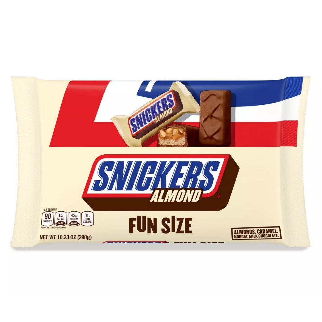 All City Candy Snickers Almond Fun Size Candy Bars - 10.23-oz. Bag Candy Bars Mars Chocolate For fresh candy and great service, visit www.allcitycandy.com