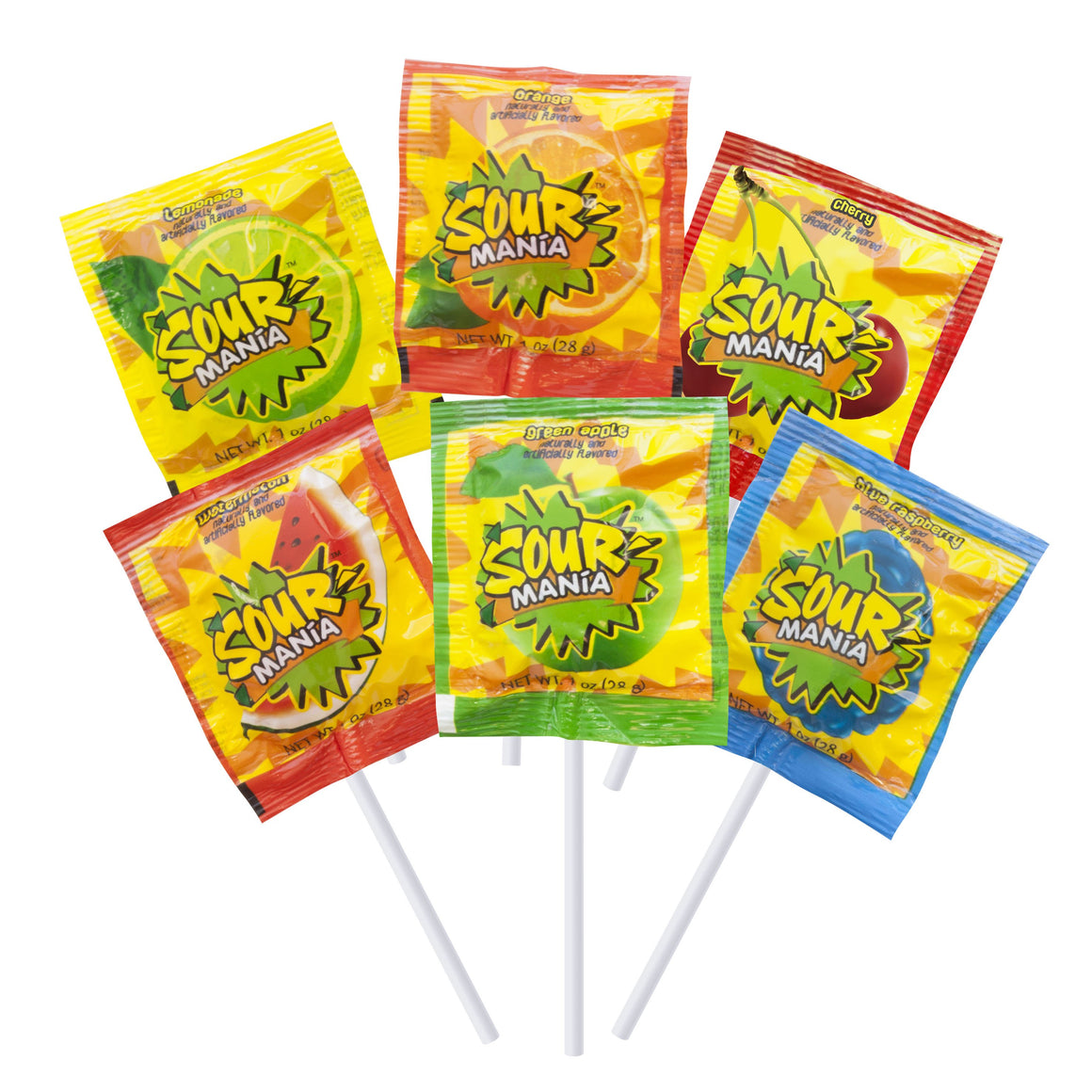  Mixed Fruit Flavor Large Rainbow Lollipops Candy Suckers, Fat/Gluten Free Fruit Allergy Friendly, No Artificial Flavors
