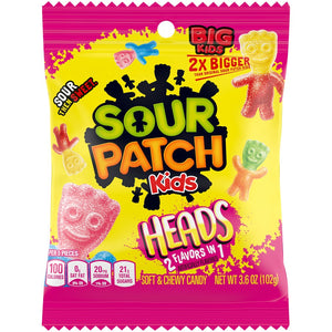 All City Candy Sour Patch Kids Heads Soft & Chewy Candy - 3.6-oz. Bag Chewy Mondelez International For fresh candy and great service, visit www.allcitycandy.com