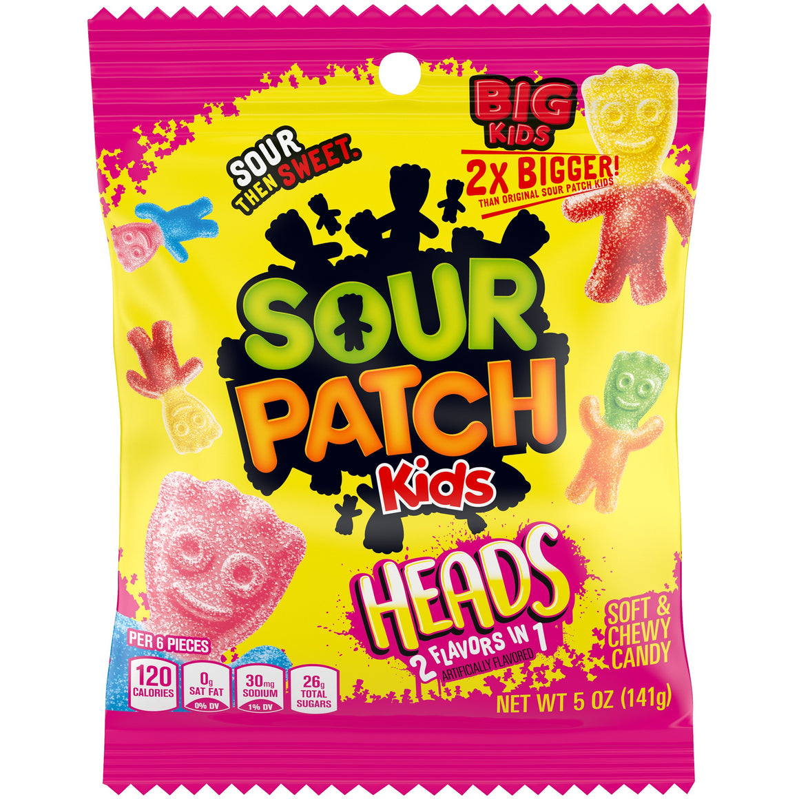 All City Candy Sour Patch Kids Heads Soft & Chewy Candy - 5-oz. Bag Chewy Mondelez International For fresh candy and great service, visit www.allcitycandy.com