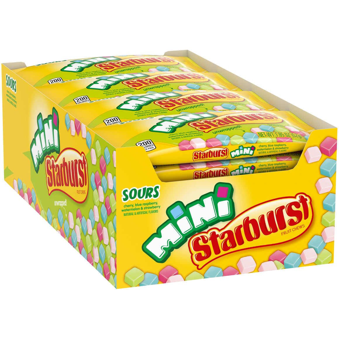 All City Candy Starburst Sours Unwrapped Minis Fruit Chews - 1.85-oz. Bag 1 Pouch Chewy Wrigley For fresh candy and great service, visit www.allcitycandy.com