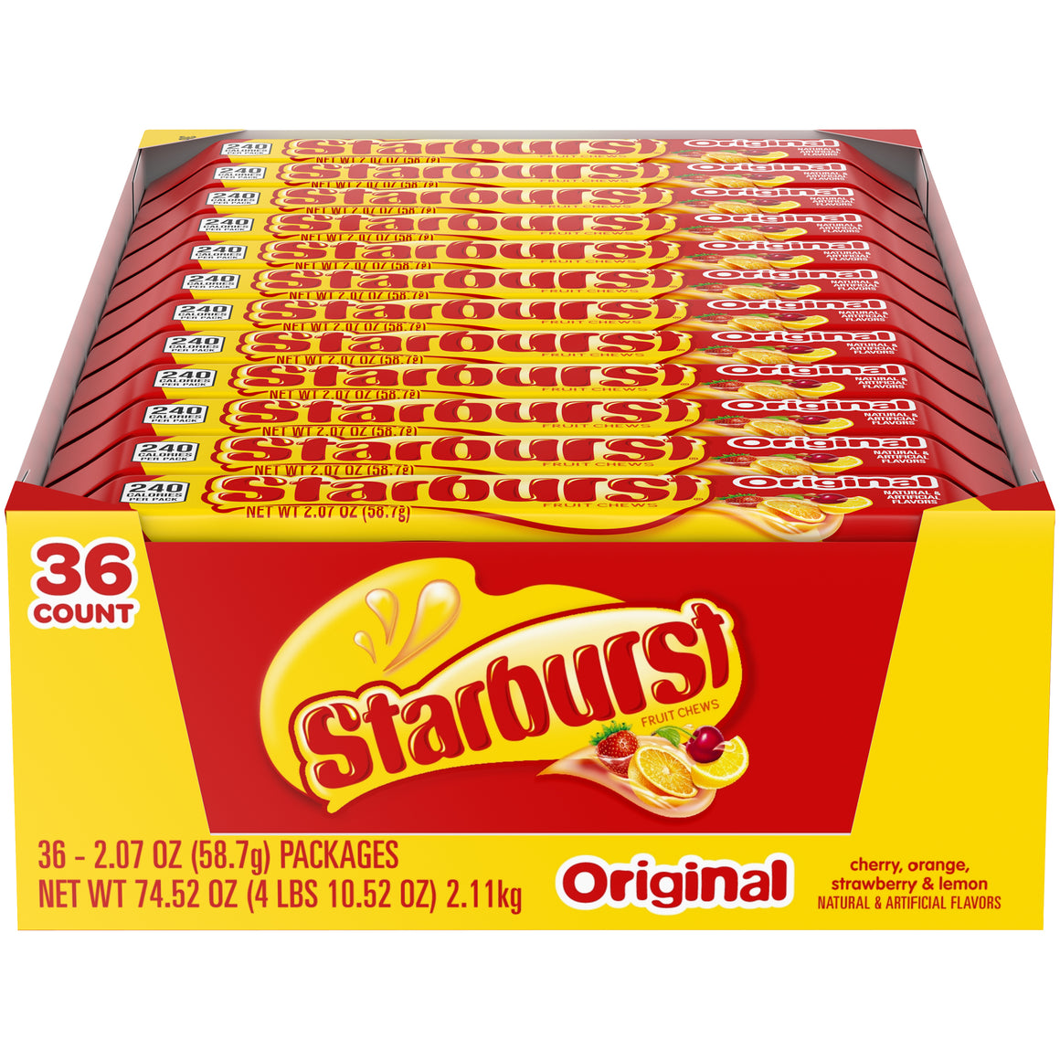 All City Candy Starburst Fruit Chews Original Fruits - 2.07-oz. Bar Chewy Wrigley 1 Bar For fresh candy and great service, visit www.allcitycandy.com