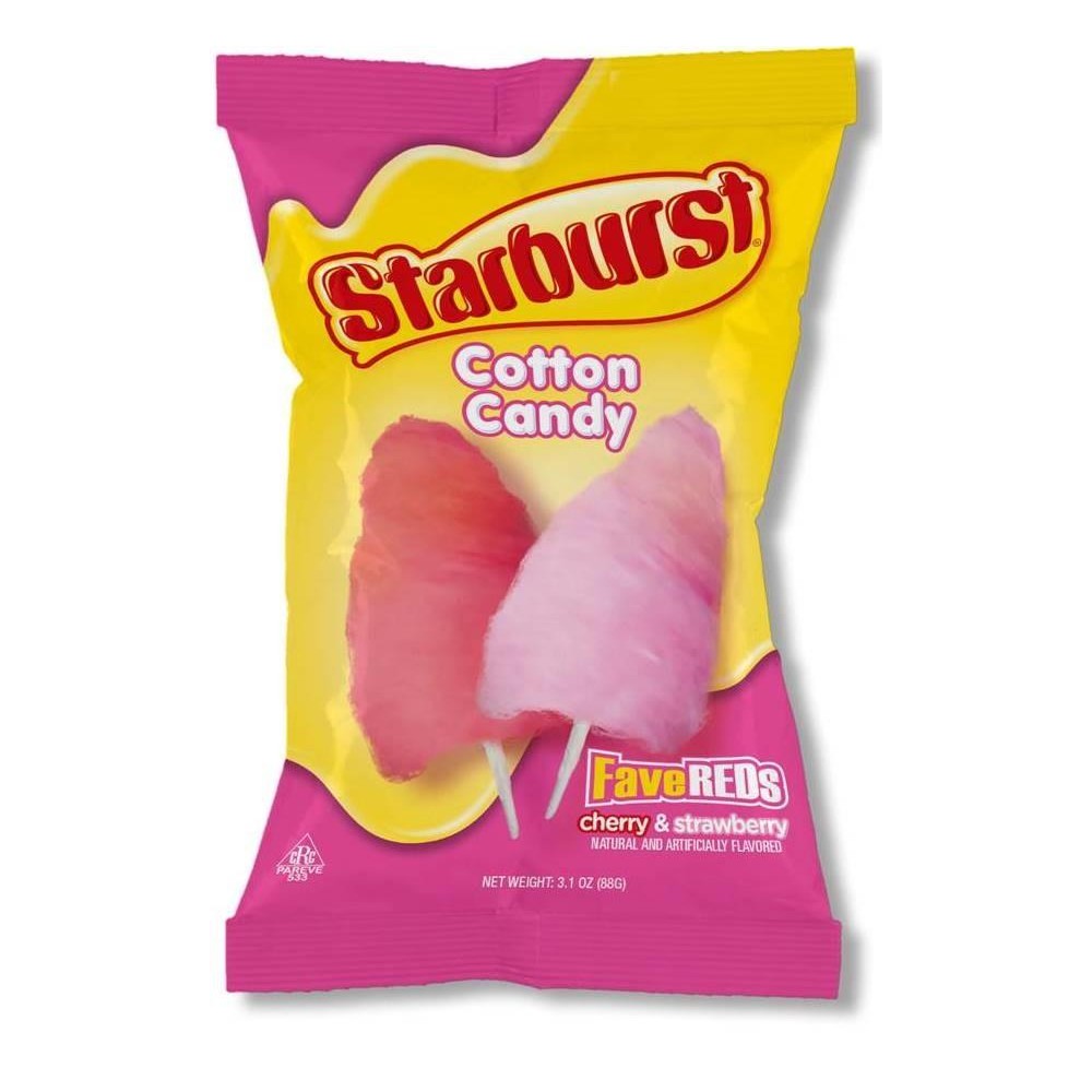 All City Candy Starburst Cotton Candy Fave Reds 3.1 oz. Bag Cotton Candy Taste of Nature Inc. For fresh candy and great service, visit www.allcitycandy.com