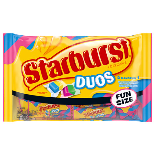 Starburst Duos Fruit Chews Fun Size - 10.58-oz. Bag For fresh candy and great service, visit www.allcitycandy.com