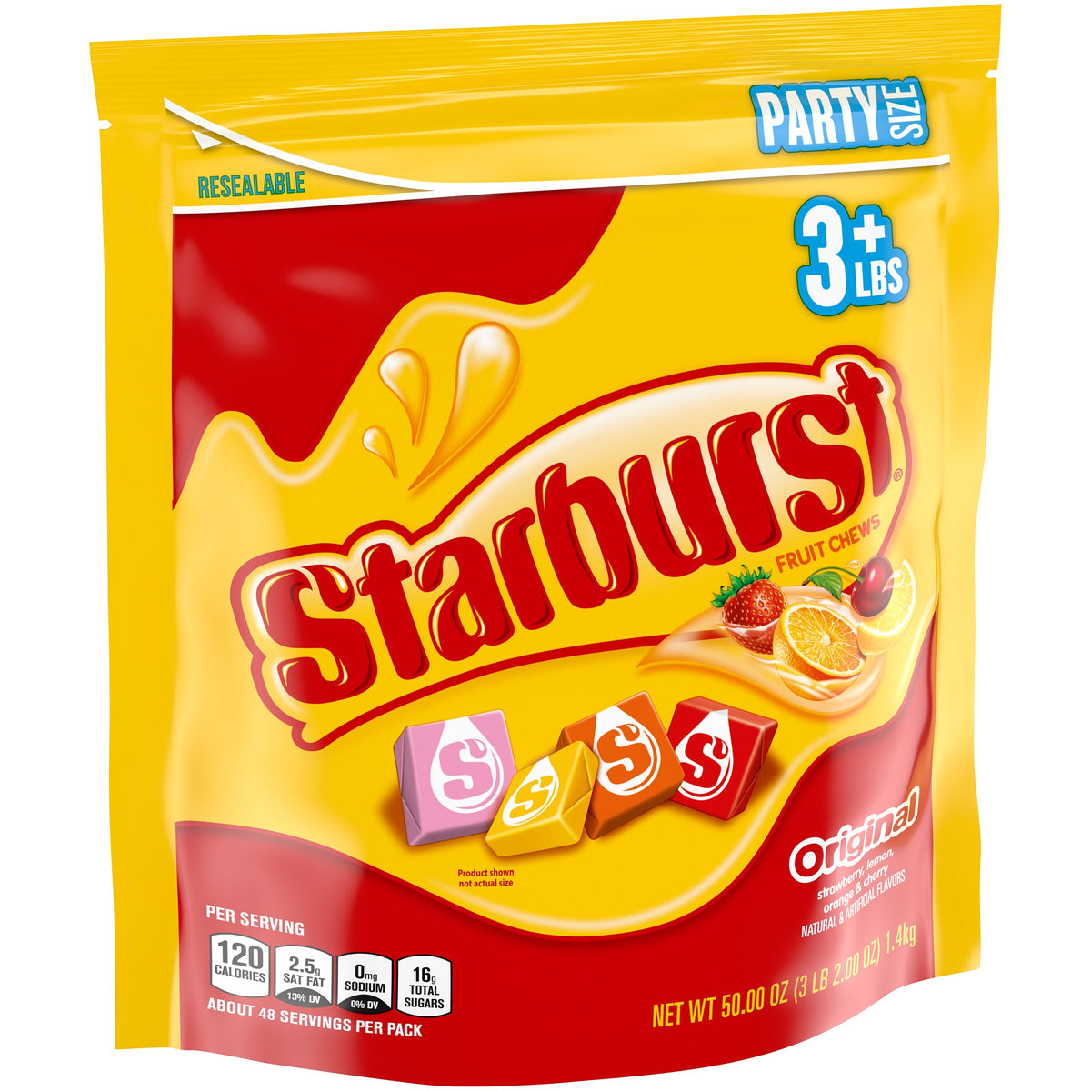 Starburst Fruit Chews Original Fruit Party Size 50oz. Resealable Ba