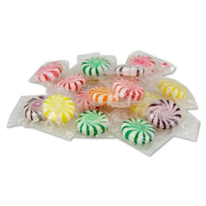 All City Candy Starlight Assorted Fruit Pinwheels Hard Candies - 3 LB Bulk Bag Bulk Wrapped Sunrise Confections For fresh candy and great service, visit www.allcitycandy.com