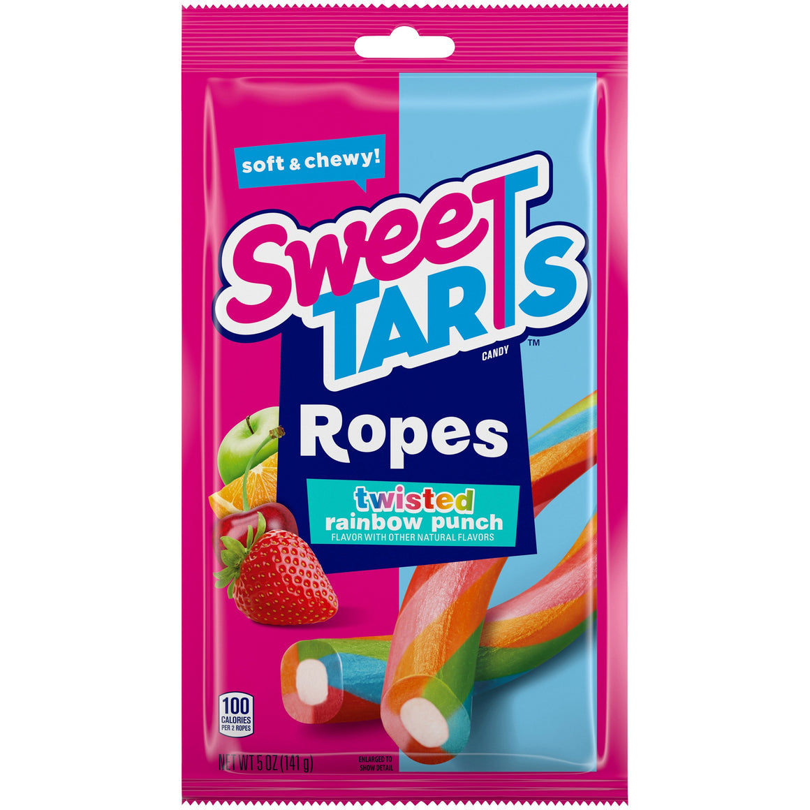 All City Candy SweeTARTS Ropes Soft & Chewy Twisted Rainbow Punch Candy - 3.5-oz. Bag Licorice Ferrara Candy Company For fresh candy and great service, visit www.allcitycandy.com