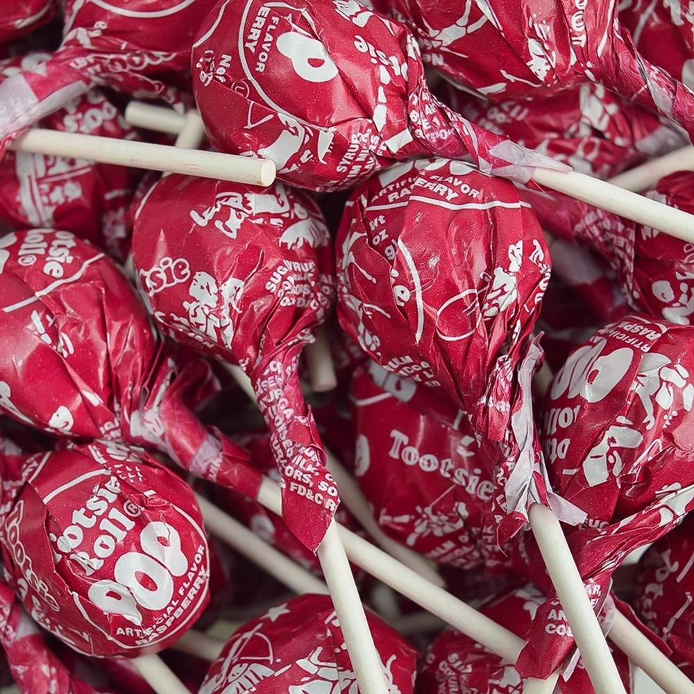 Raspberry Tootsie Pops - 2 LB Bulk Bag - All City Candy