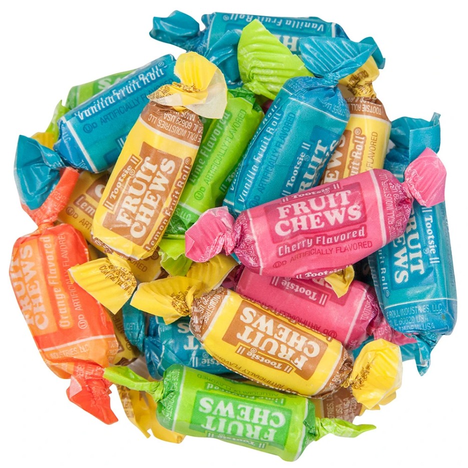 All City Candy Tootsie Fruit Chew Rolls Assorted Flavors Candy - 3 LB Bulk Bag Bulk Wrapped Tootsie Roll Industries For fresh candy and great service, visit www.allcitycandy.com