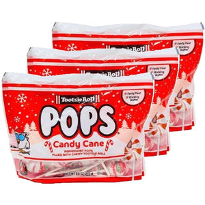 All City Candy Tootsie Pops Candy Cane 9.6 oz. Bag Pack of 3 Christmas Tootsie Roll Industries For fresh candy and great service, visit www.allcitycandy.com