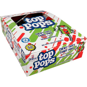 All City Candy Top Pops Watermelon Taffy Pops - Case of 48 Lollipops & Suckers Dorval Trading For fresh candy and great service, visit www.allcitycandy.com