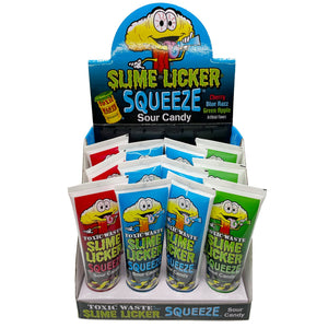 All City Candy Toxic Waste Slime Licker Squeeze Candy 2.47 oz. Tube Case of 12 Sour Candy Dynamics For fresh candy and great service, visit www.allcitycandy.com