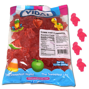 All City Candy Vidal Gummi Pink Flamingos - 2.2 lb. Bag Bulk Unwrapped Vidal Candies For fresh candy and great service, visit www.allcitycandy.com