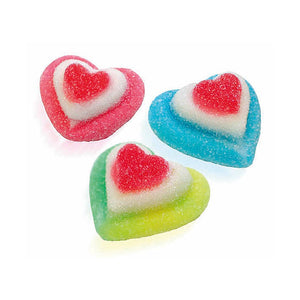 All City Candy Vidal Triple Hearts Assorted Colors 4.4 lb. Bulk Bag Bulk Unwrapped Vidal Candies For fresh candy and great service, visit www.allcitycandy.com