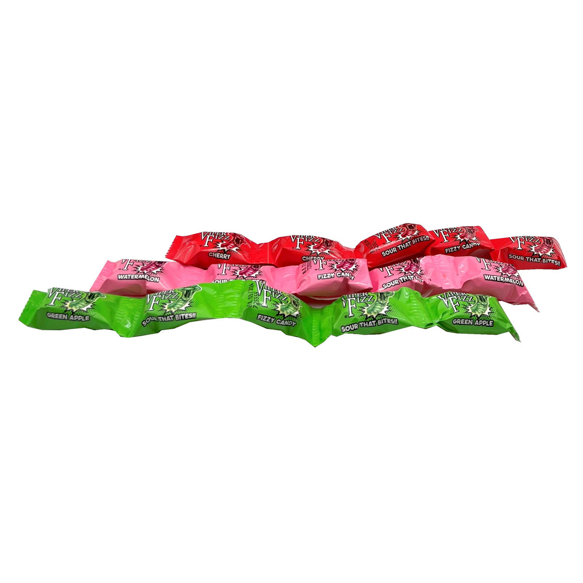 All City Candy Viper Fizz Fizzy Candy Strings (Cherry, Watermelon, Green Apple) 0.9 oz. Novelty Espeez For fresh candy and great service, visit www.allcitycandy.com