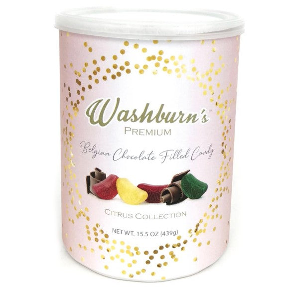 All City Candy Washburn Holiday Premium Citrus Collection 15.5 oz. Canister Christmas Quality Candy Company For fresh candy and great service, visit www.allcitycandy.com