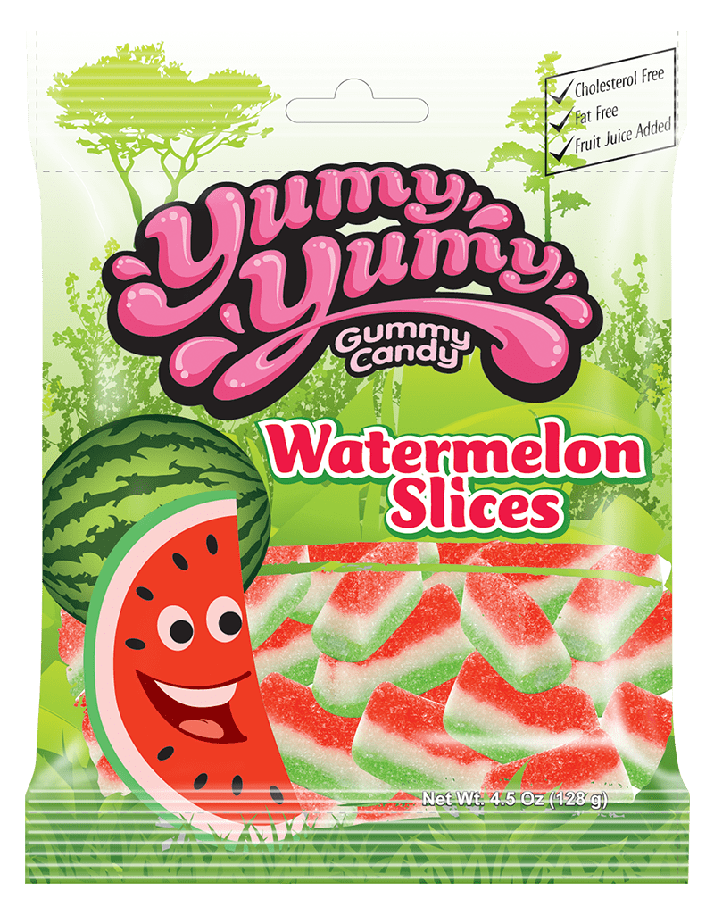 All City Candy Yumy Yumy Watermelon Slices 4.5 oz. Peg Bag Kervan USA For fresh candy and great service, visit www.allcitycandy.com