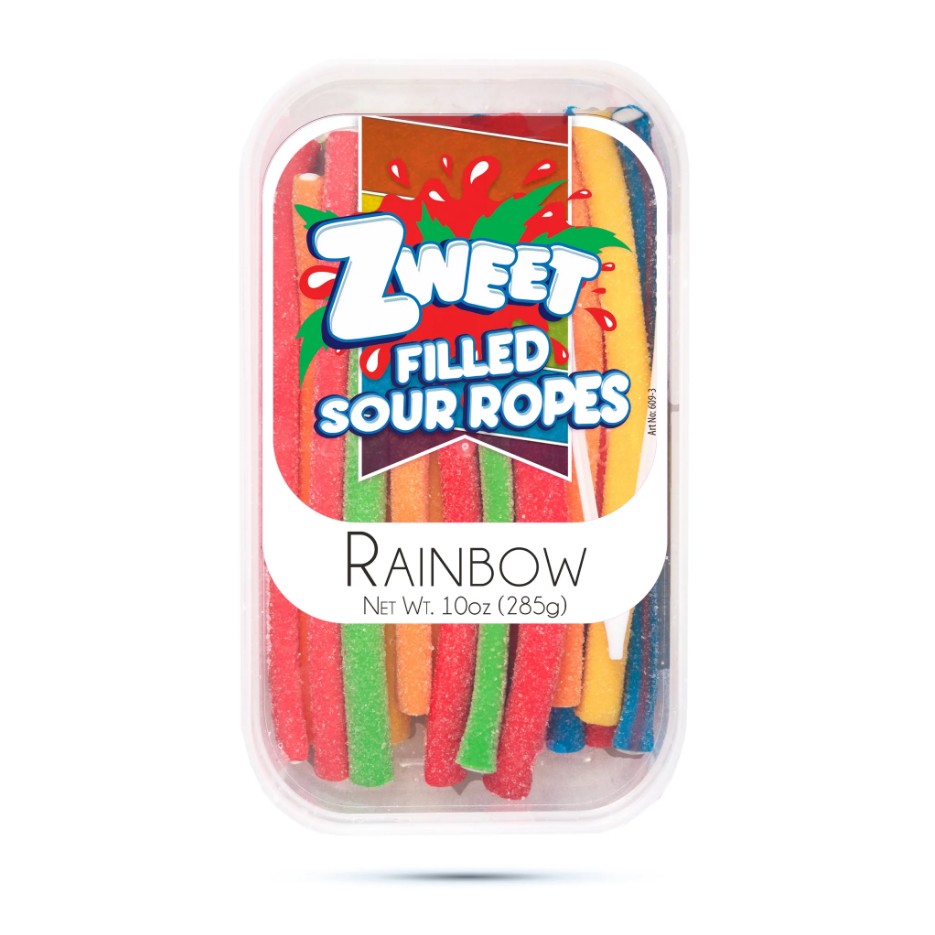 All City Candy Zweet Filled Sour Ropes 10 oz. Tub Rainbow Sour Candy Galil Foods For fresh candy and great service, visit www.allcitycandy.com