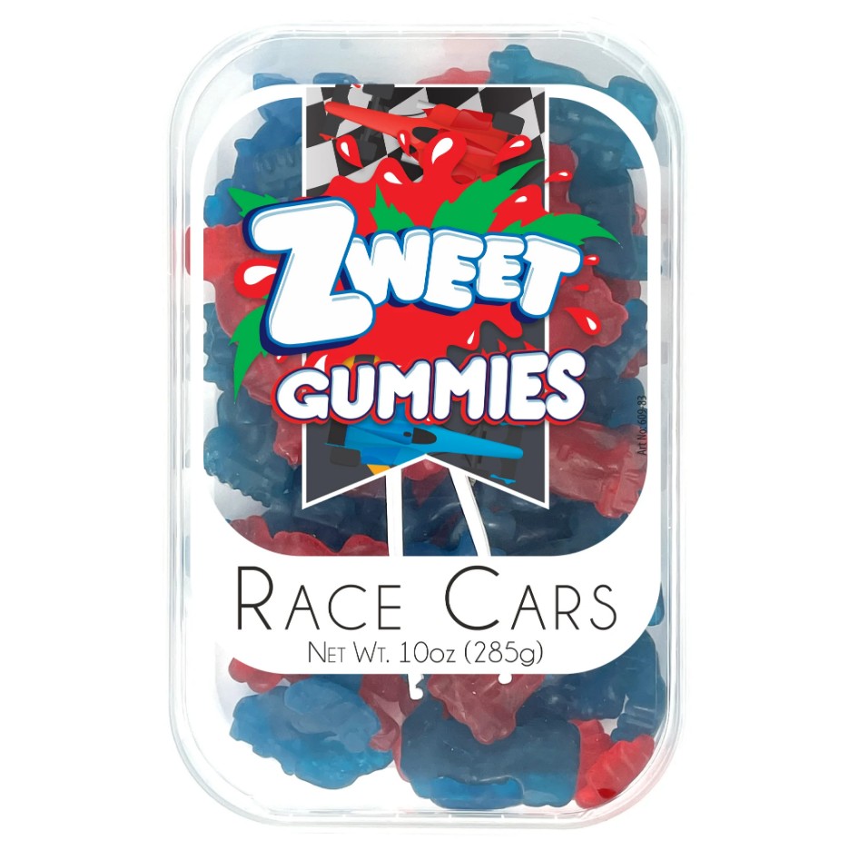 Zweet Gummies Race Cars 10 oz. Tub