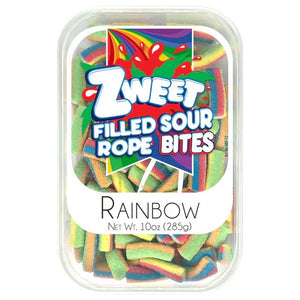 All City Candy Zweet Rainbow Filled Sour Rope Bites 10 oz. Tub Sour Galil Foods For fresh candy and great service, visit www.allcitycandy.com